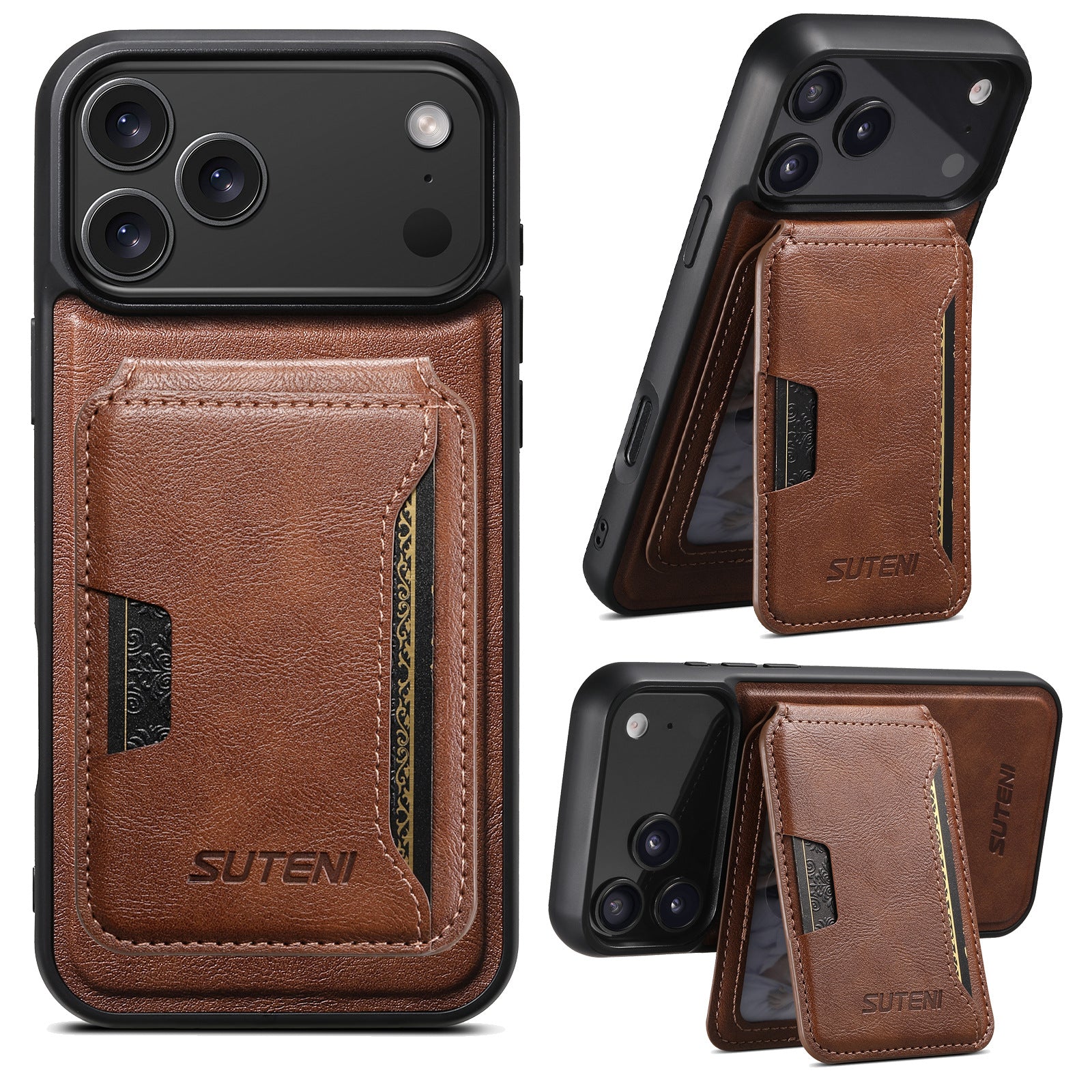 2-in-1 MagSafe Wallet Case for iPhone – Magnetic Card Holder Leather