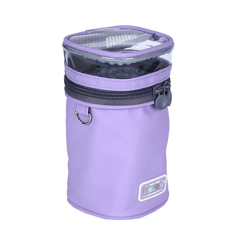 USLON Stand-Up Pencil Case – Desk Pen Holder Chunky Barrel-Style Purple