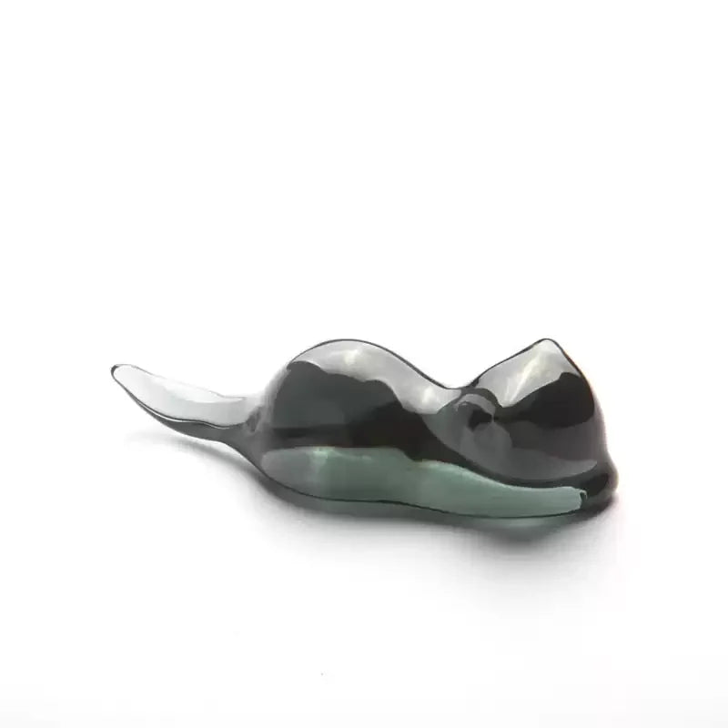 Cat Glass Pen Rest & Crystal Paperweight – Handcrafted Kitten Pen Holder for Glass Pens & Dip Pens, 95×35×30mm Black