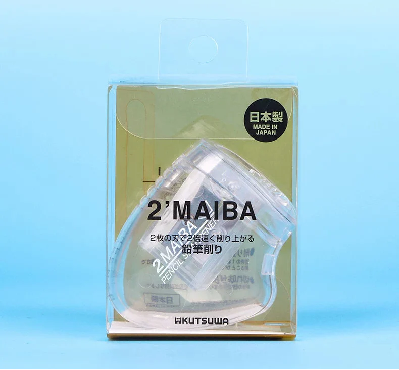 Kutsuwa 2 MAIBA Double-Blade Pencil Sharpener Clear