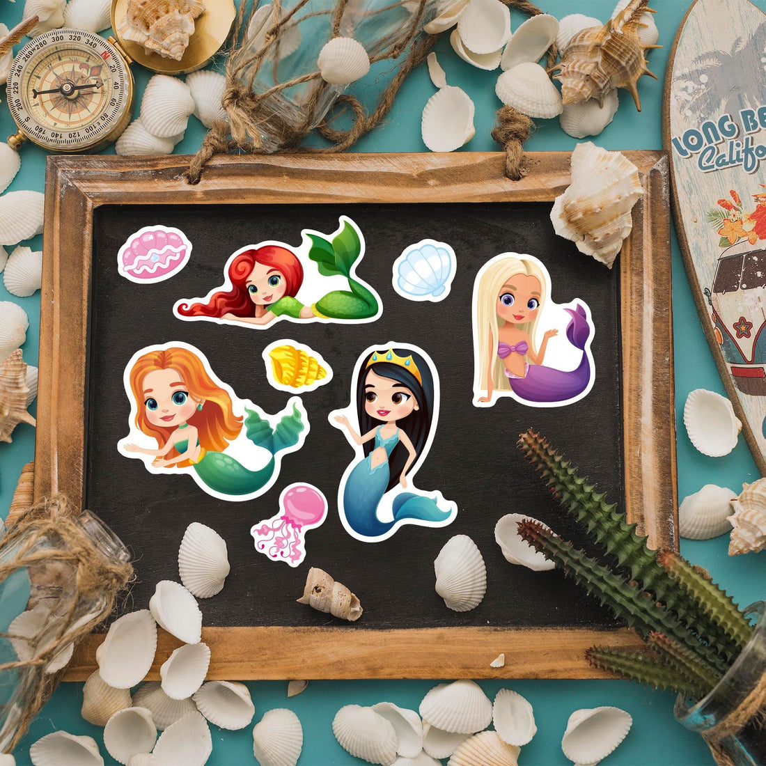 Make a Face Mermaid Squad Stickers for Kids 24 Sheets