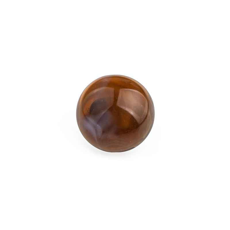 Dark brown acrylic mushroom button with shank, round cap