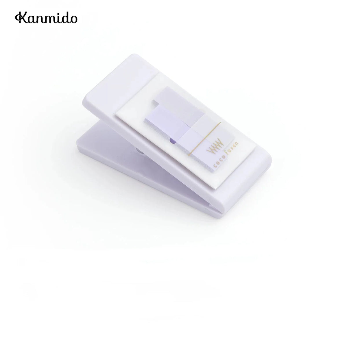 Kanmido Miniclip Coco Fusen MY FAVE Clip Sticky Note Dispenser | Refillable Index Tabs | 2 x 30 Sheets Purple