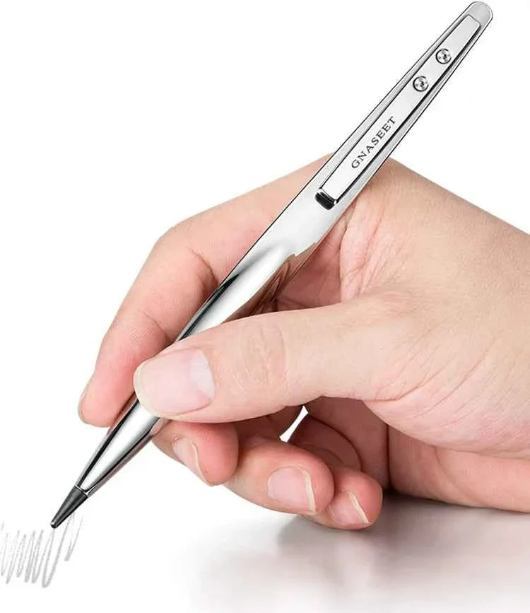 GNASEET Eternal Inkless Pen – Circular Metal Base