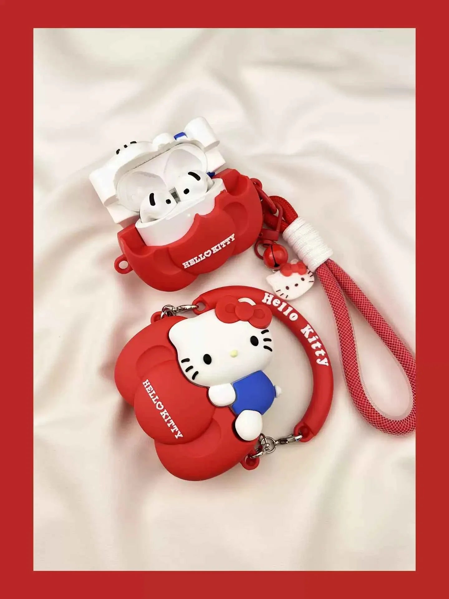 Cute Cartoon Bow Hello Kitty Apple AirPods Case