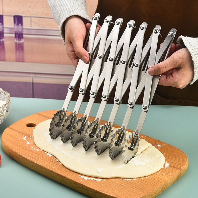 Stainless Steel Multi-Wheel Pizza Cutter & Pastry Slicer Expandable Roller