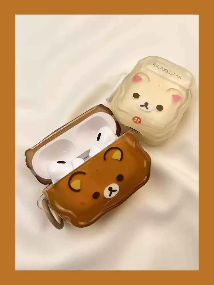 Cartoon Brown & Beige Rilakkuma AirPods Case
