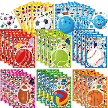 Make a Face Football Basketball Stickers for Kids 32 Sheets