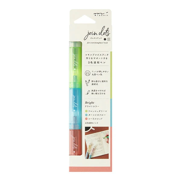 Midori DESIGNPHIL Join Dots Marker Pen 3in1 Bright