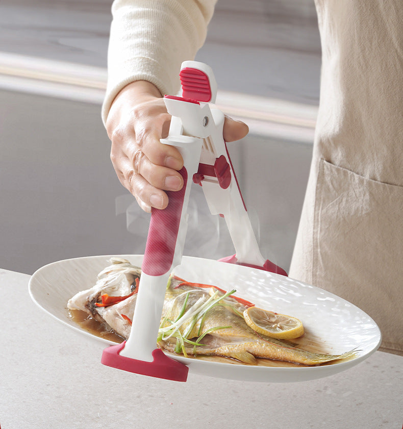2-in-1 Silicone Bowl Clip & Plate Gripper – Heat-Resistant Anti-Scald Tongs for Hot Dishes, Bowls & Pots