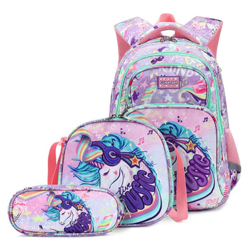 School Backpack Pencil Lunch Bag 3in1 for Boys and Girls Kids 1