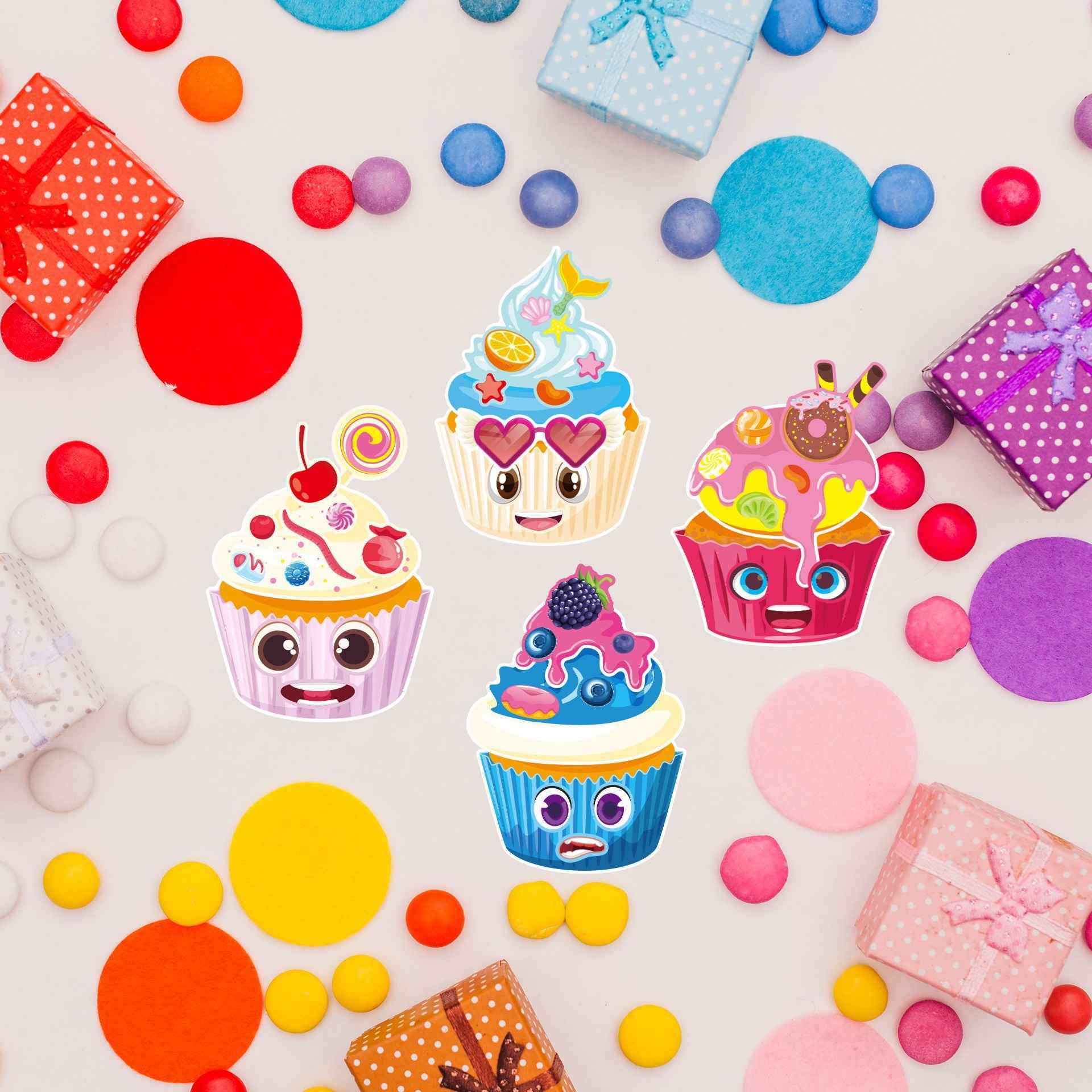 Make a Face Ice Cream Stickers for Kids 24 Sheets