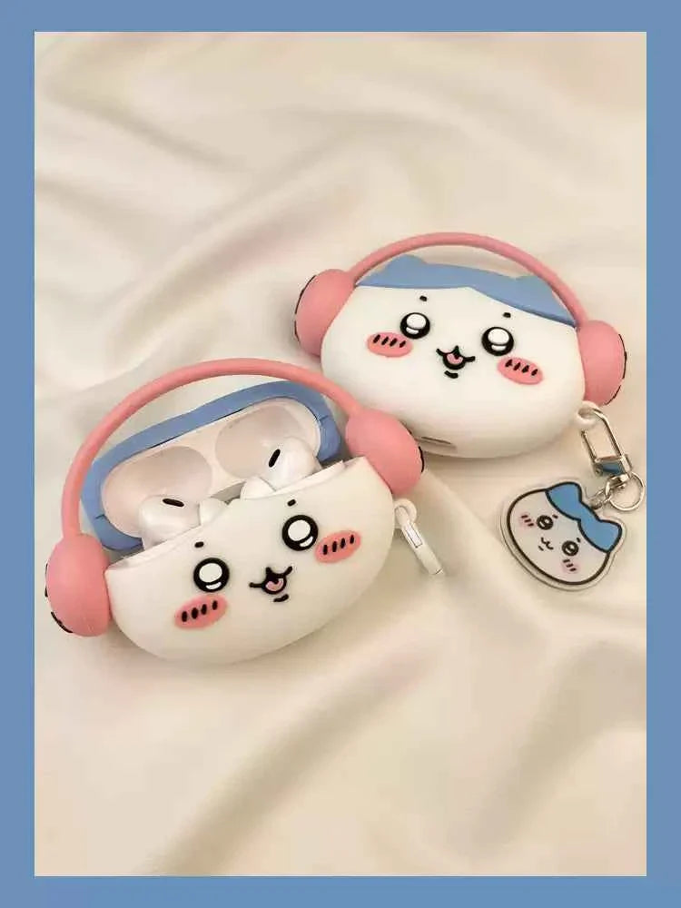 Cartoon Headphone-Wearing Usagi AirPods Case