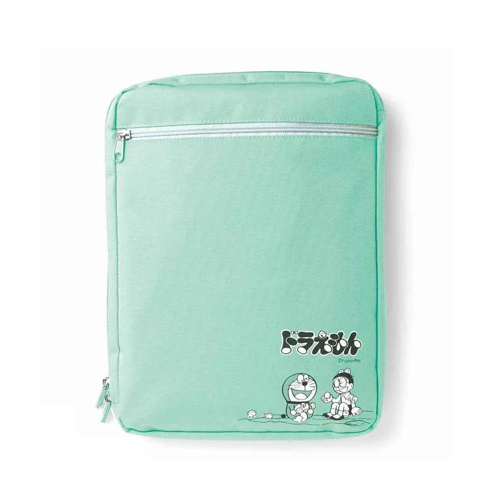 Cute Doraemon Cartoon Tablet & Scrapbook Bag File Organizer Lake Green