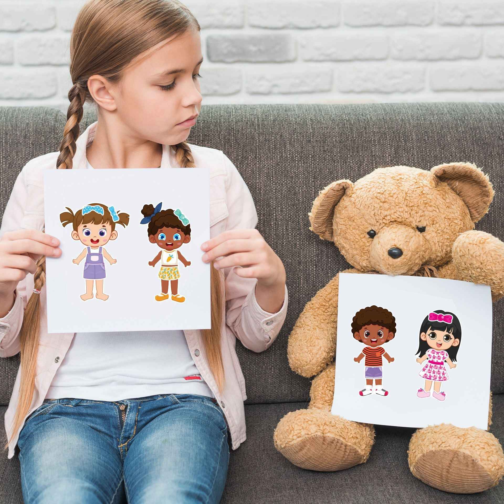 Make a Face Boys and Girls Stickers for Kids 24 Sheets