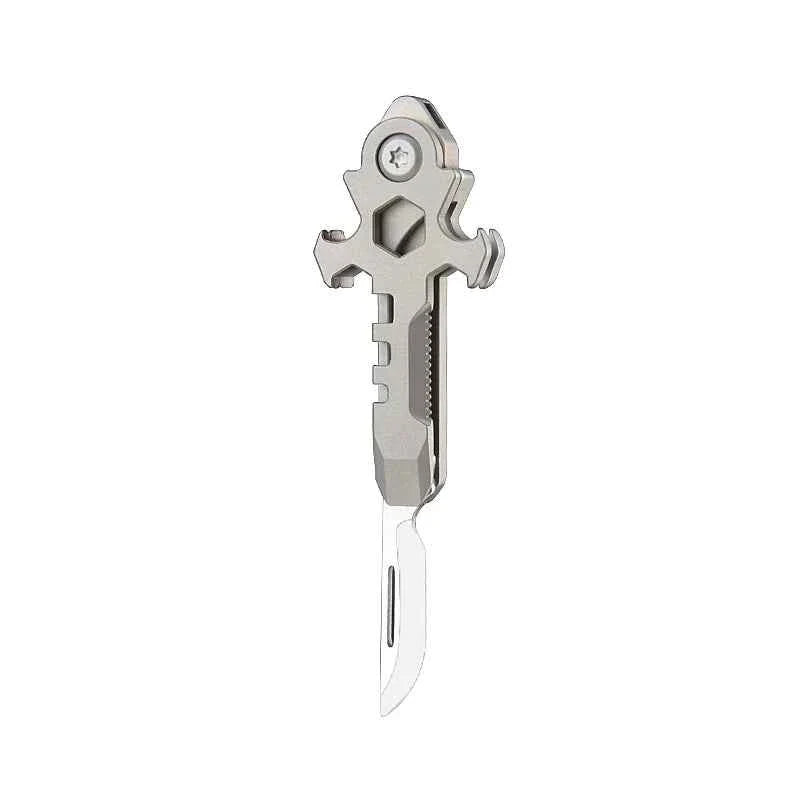 Titanium Multi-Tool EDC Bottle Opener Box Cutter M3/M4 Wrench