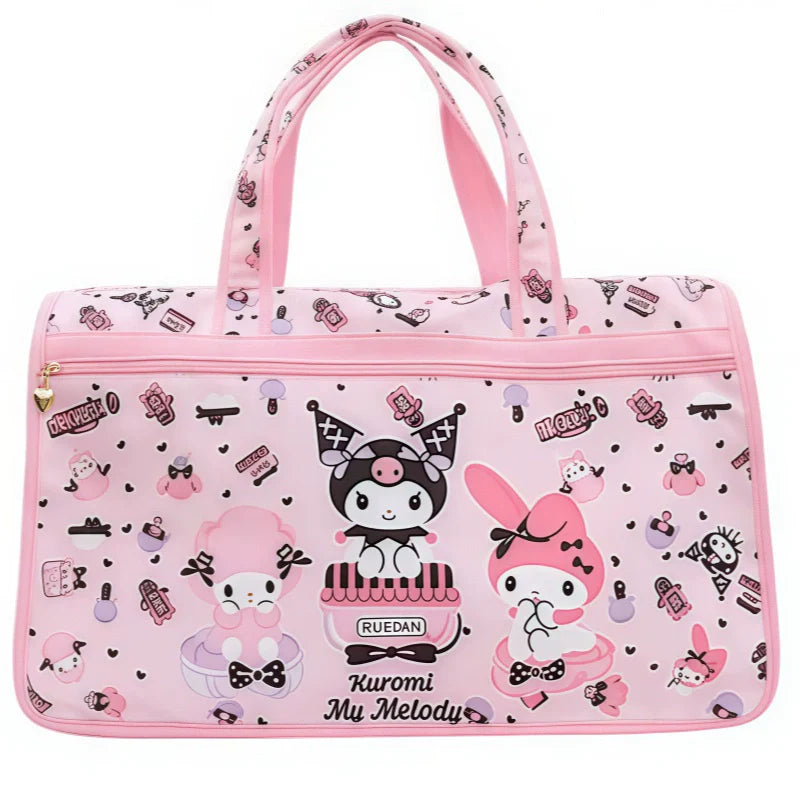 Kuromi Japanese Cute Cartoon Large Capacity Travel Tote Bag Pink