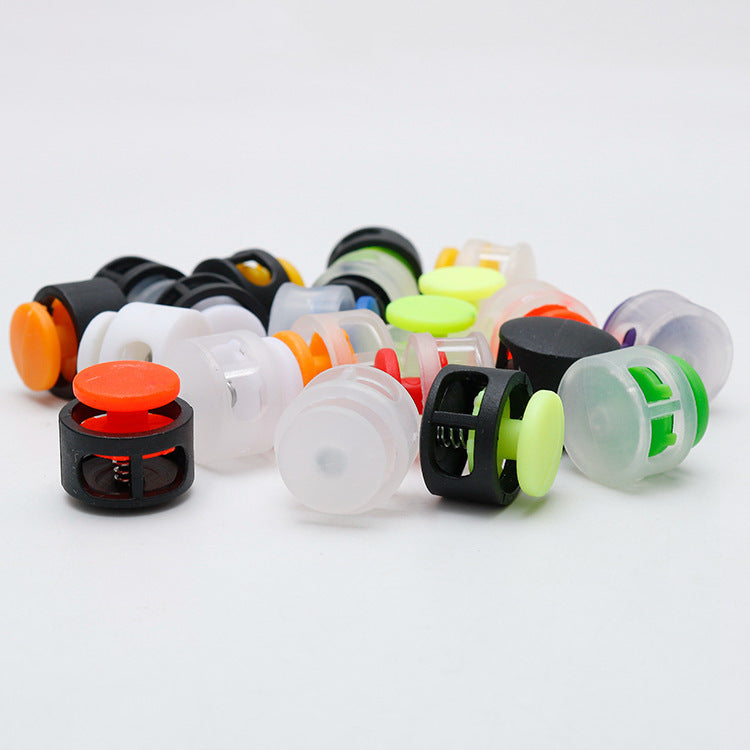 17mm Kunststoff-Schnurstopper-Toggles, orange, schwarz, weiß, gelb, grün, durchsichtig