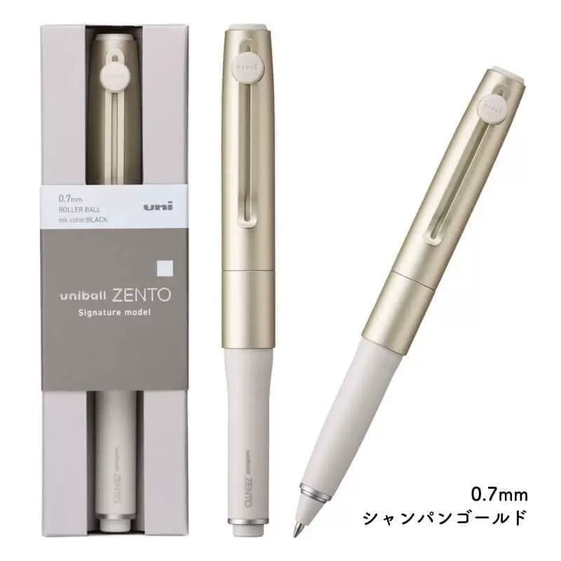Uni-ball ZENTO Signature Semi-Metal Gel Pen | Black Ink | 0.38 / 0.5 / 0.7mm Champagne 0.7mm