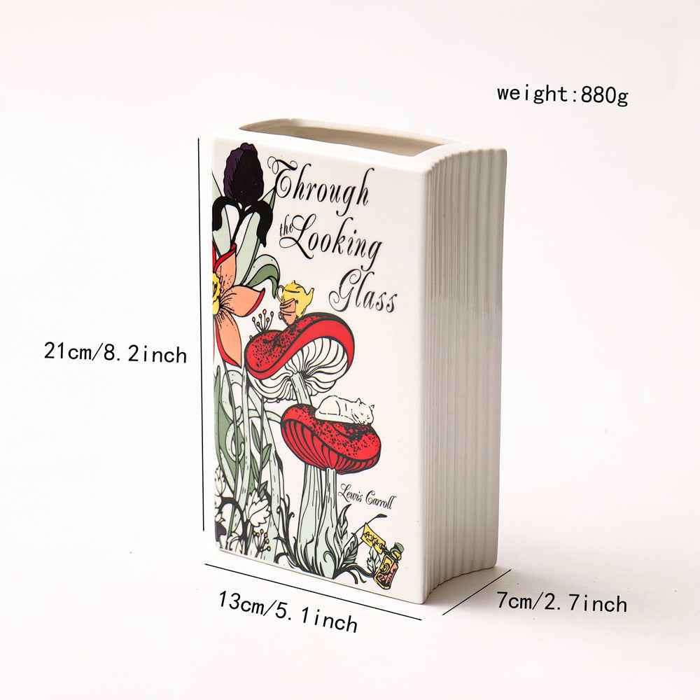 Ceramic Book-Shaped Decorative Planter for Home Decor Book Lovers A