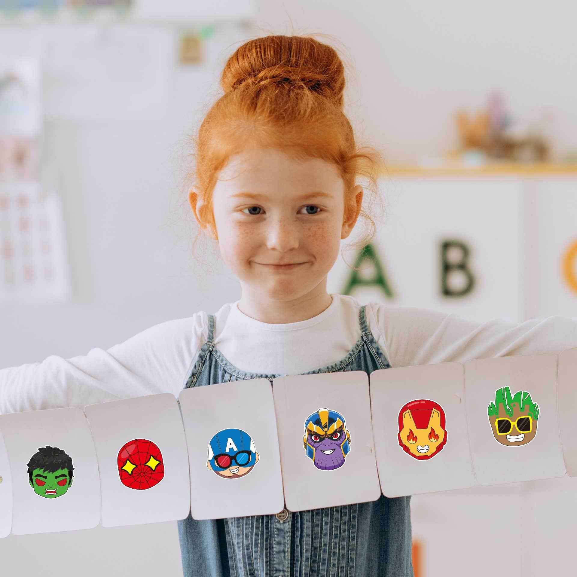 32 Sheets Cartoon Marvel Make a Face DIY Stickers for Kids