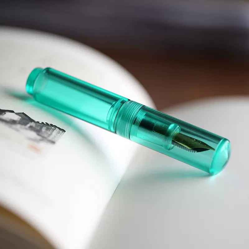 MAJOHN Wancai Mini Transparent Pocket Fountain Pen Fine Nib 0.5mm Bitter Green