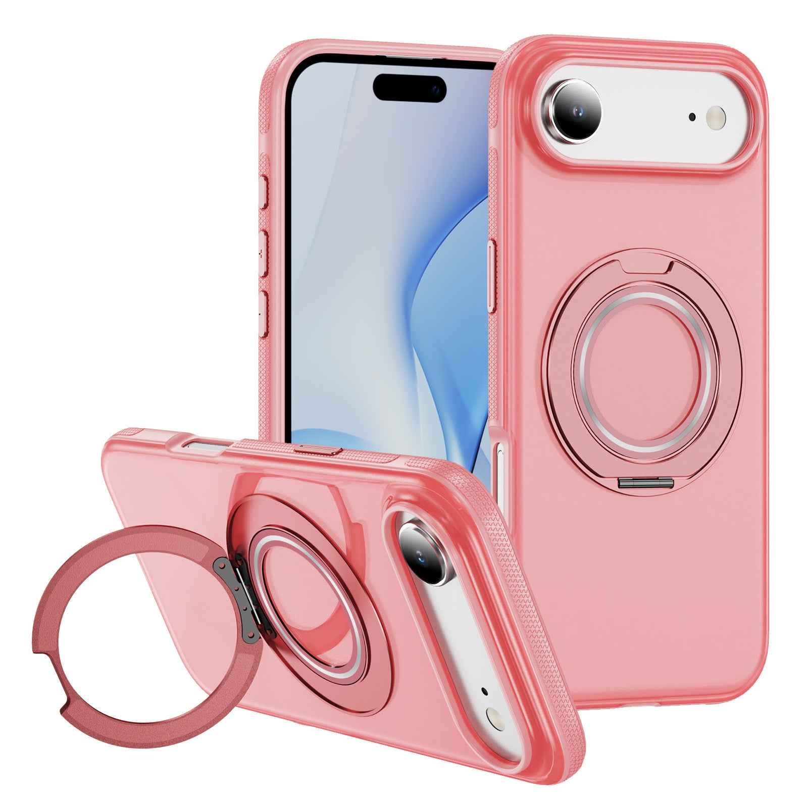 iPhone 17 Rotating Stand Phone Case Pink