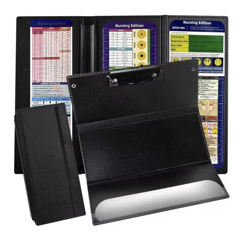 Nursing Foldable Plastic Clipboard 3 Layers with Medical Edition Sheets