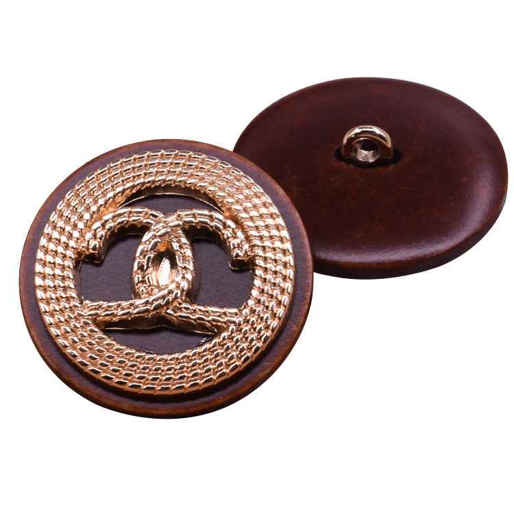18/23/25mm Gun Black resin-metal shank buttons, round design with metal loop shank