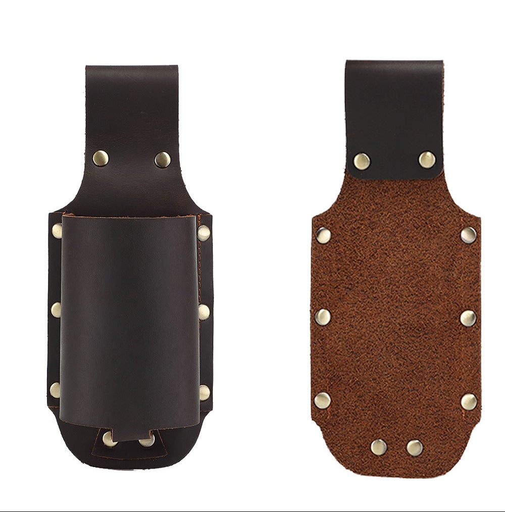 Genuine Leather Belt-Mounted Beer Holster Bottle Holder