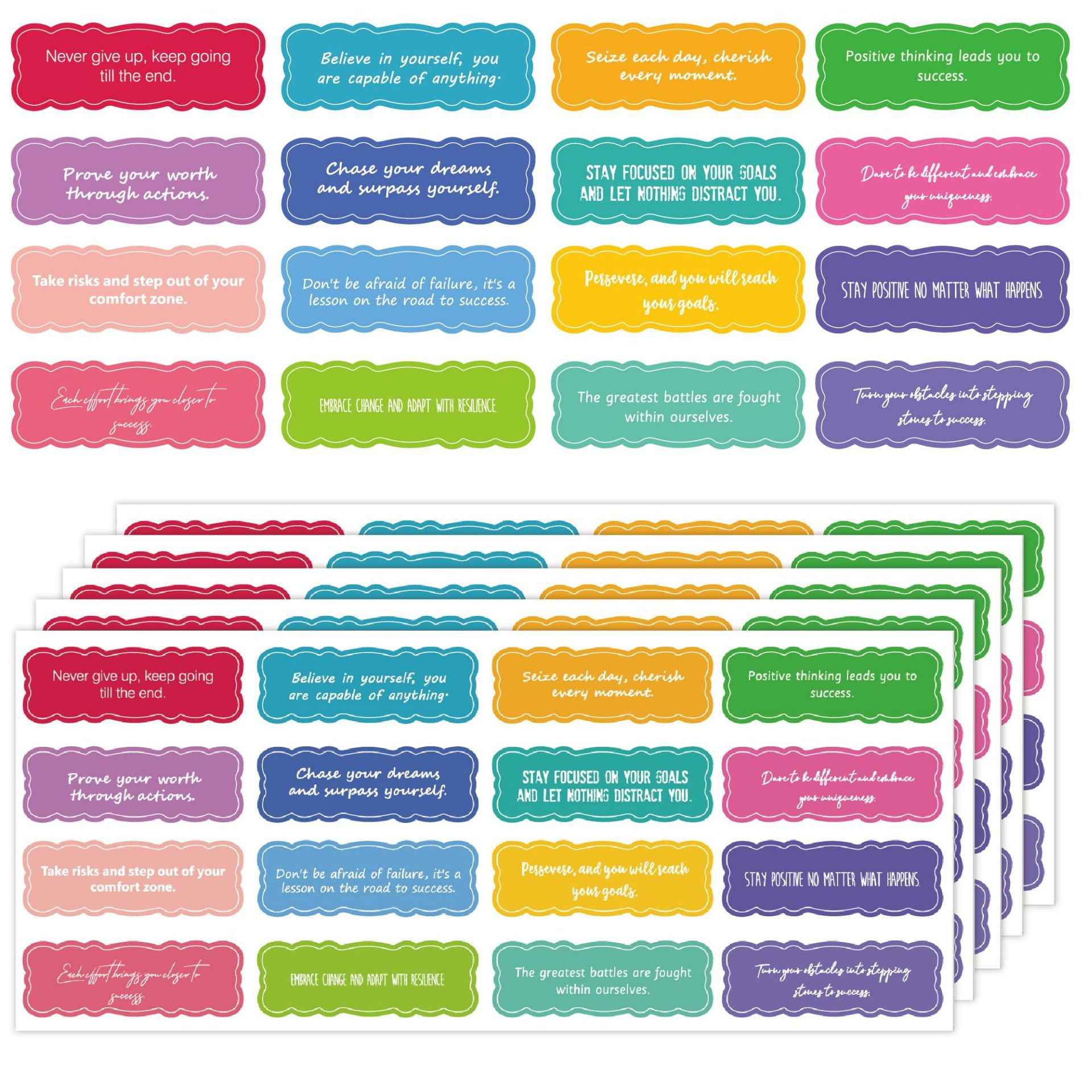 240 Sheets Motivational Inspirational Watercolor Stickers