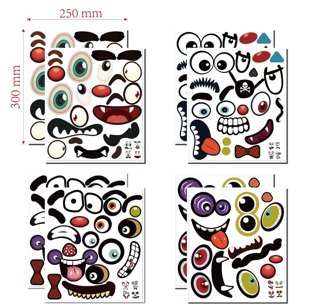 Make a Face Halloween Pumpkin Emoji Stickers for Kids 12 Sheets