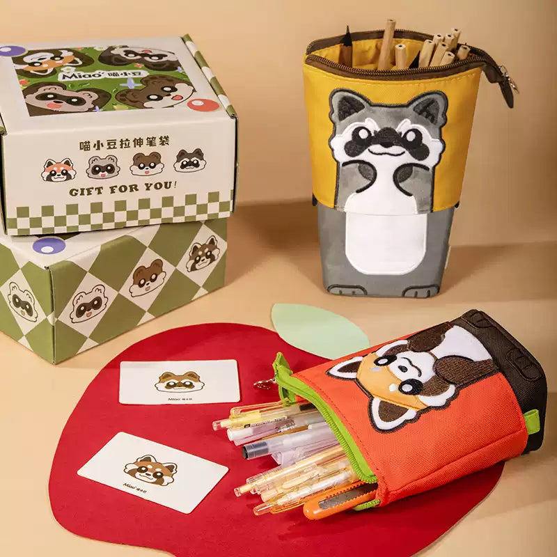 HONGDIAN Large Capacity Stand-Up Pencil Case Expandable