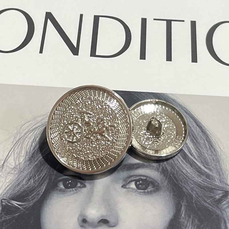 Vintage metal shank buttons, carriage motif, gold-tone, round (2 shown)