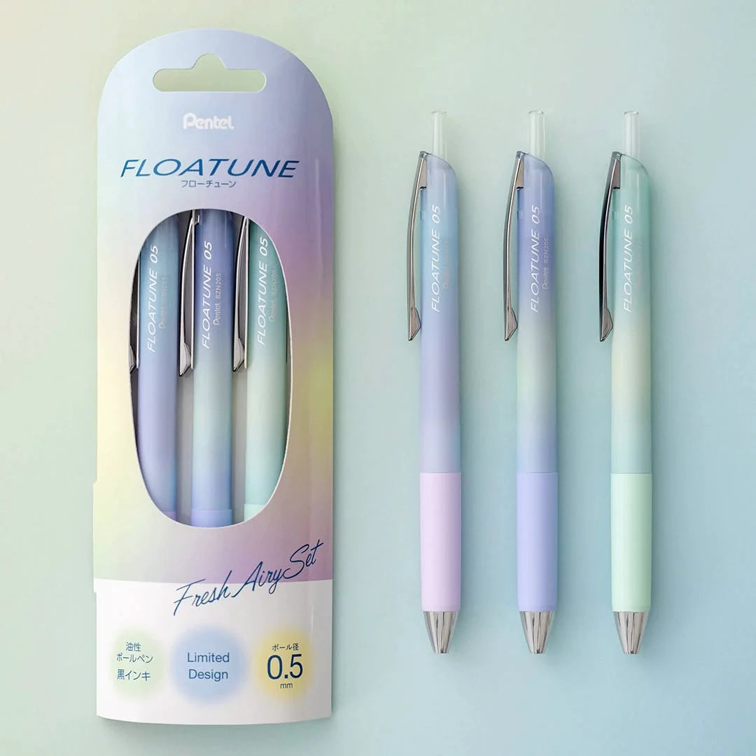Pentel Floatune Ballpoint Pen Airy Set 0.5mm 3 Pack [Limited Design] Fresh Airy Set