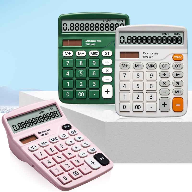Comix TMC-837 Desktop Calculator Solar Battery Dual Power 12 Digits