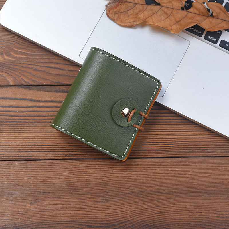 A9 Leather Pocket Notebook – 3-Ring Refillable Mini Binder 50 Sheets Green