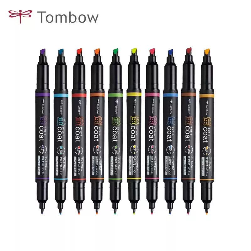 Tombow COAT Dual-Tip Highlighter Set – WA-TC Quick-Dry Marker Pens for Students