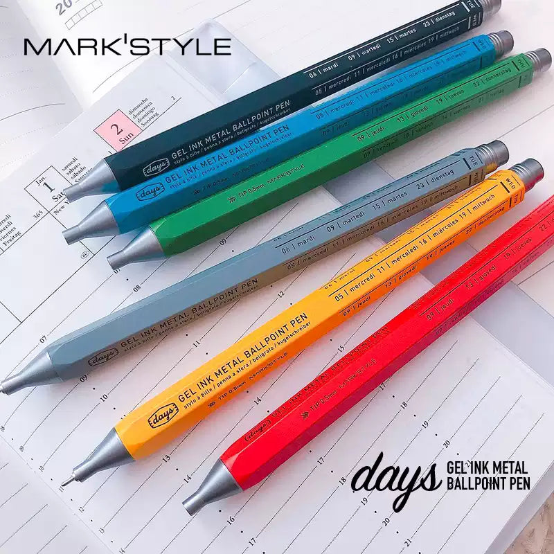 Mark's Style Days Gel Ink Metal Ballpoint Pen,0.5mm