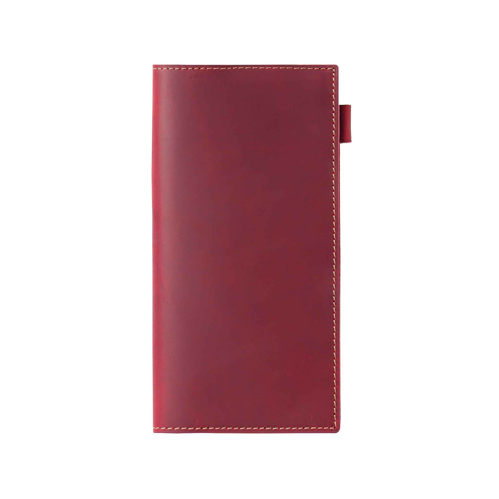 Leather Weeks Planner Cover with Refill – Cowhide Notebook Sleeve Red
