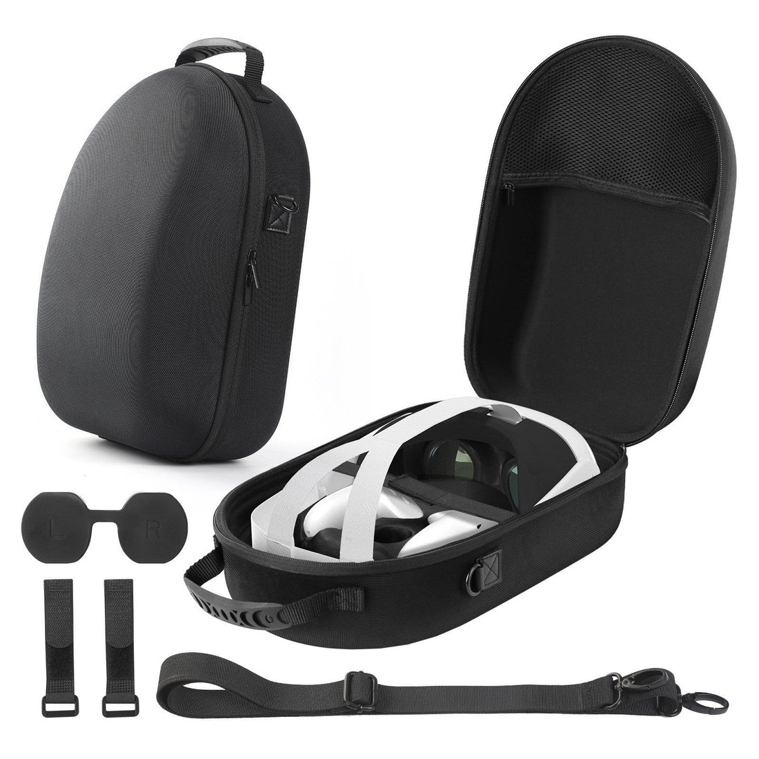 VR Handlebar Organizer Hard Travel Case for Meta Quest VR 3 Grey