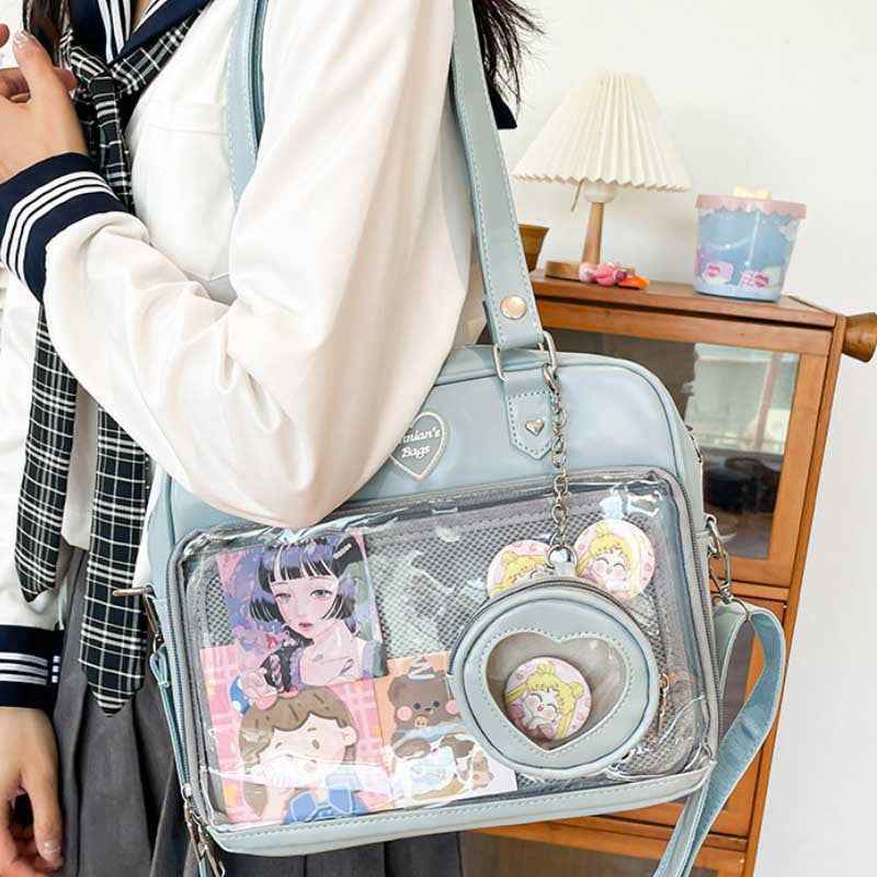 Kawaii Ita JK Lolita Crossbody Shoulder Bag with Small Pouch Light Blue