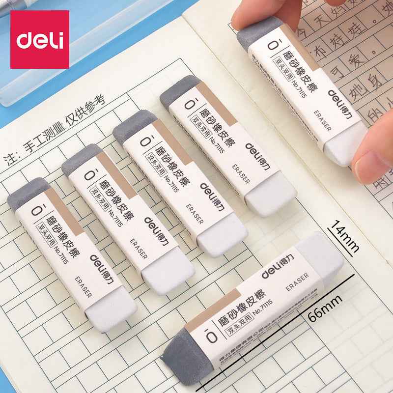 DELI 71115 Sand and Rubber Eraser for Ink and Pencil 4 Pack