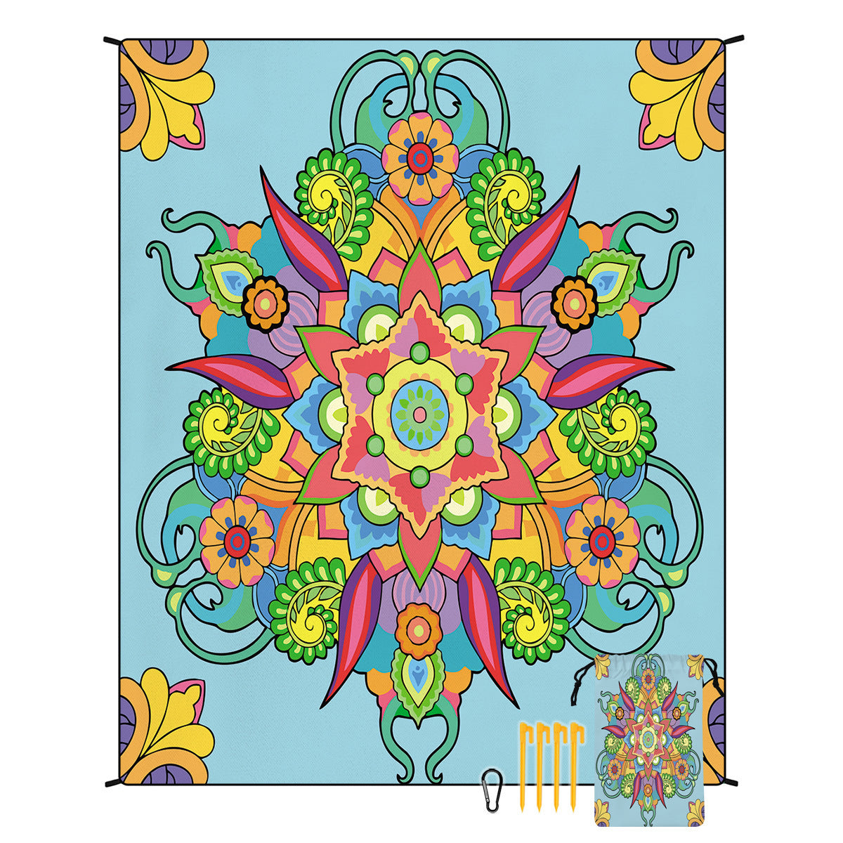 Bohemian Beach Mat & Outdoor Picnic Blanket – Waterproof 220 x 180cm
