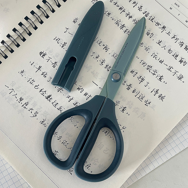 KOKUYO SAXA Titanium-Coated Scissors | Safe, Portable & Multi-Purpose | 172×76mm | WSG-HSPT251 Dark Blue