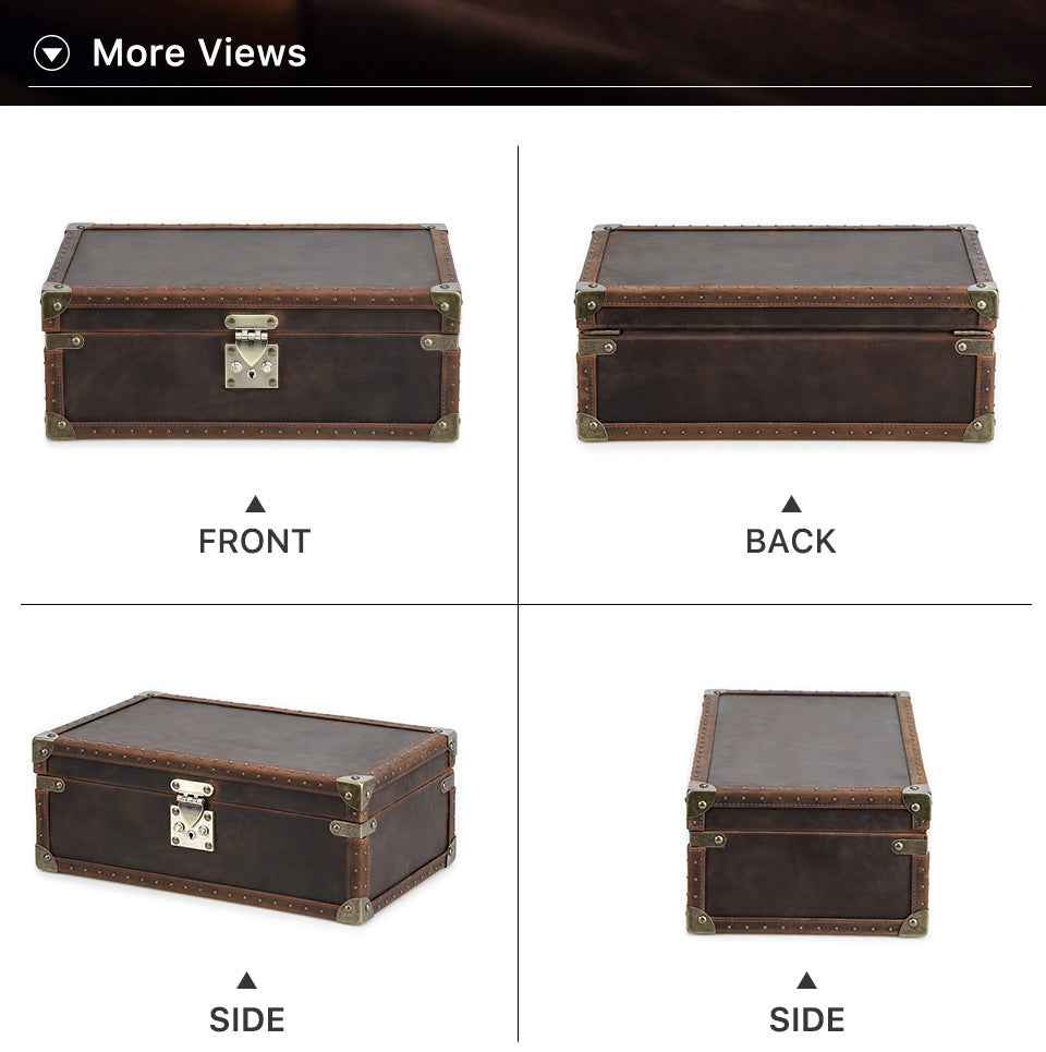 Luxury Handcrafted Genuine Leather Wooden 10-Piece Watch Box