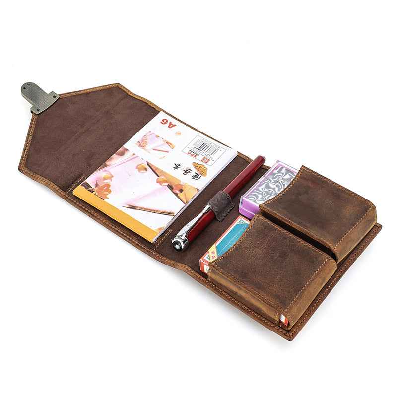 Double Deck Genuine Leather Playing Card Case/Holder