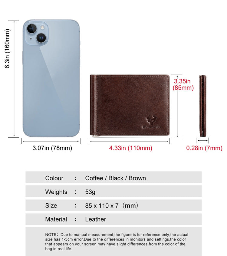 Men's Slim Genuine Leather Wallet