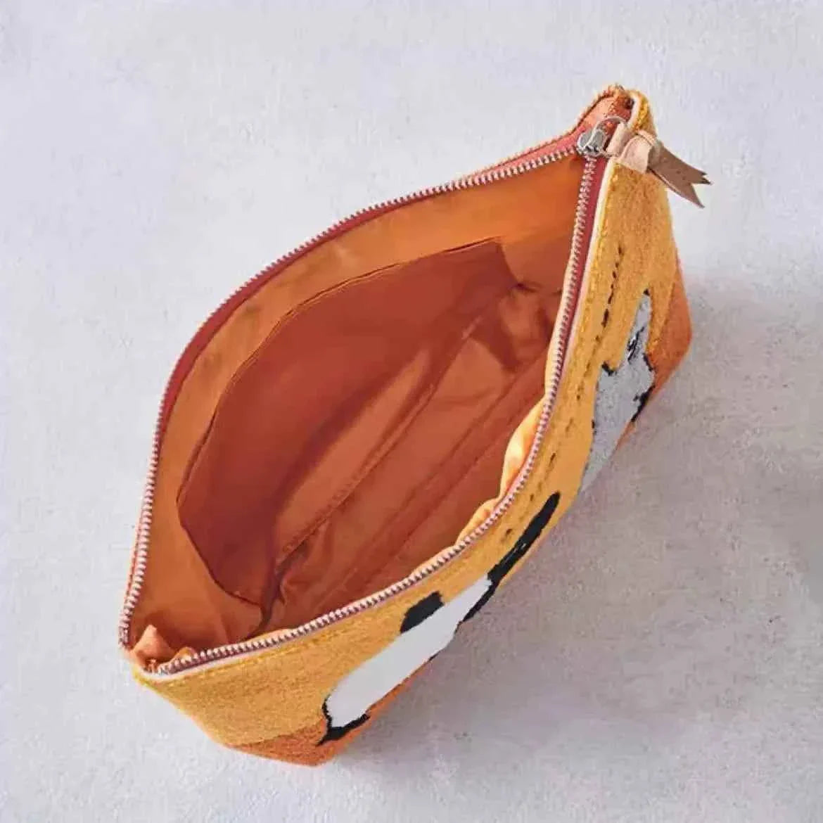 Orange Japanese Suica Penguin Watermelon Embroidered Cosmetic Bag