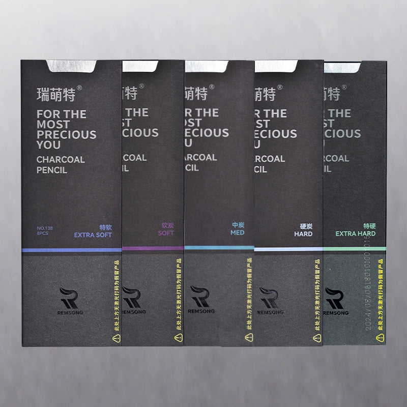 REMSONG Charcoal Pencils for Artists Drawing 8 Pieces 5 Full Pack